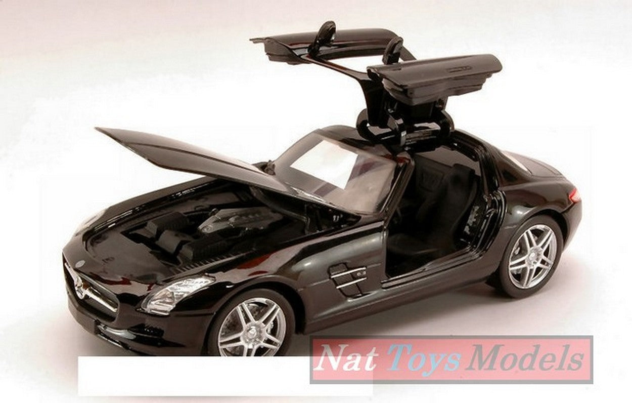 MODELLINO IN SCALA COMPATIBILE CON MERCEDES SLS AMG 2010 BLACK 1:24 NEW RAY NY71196BK