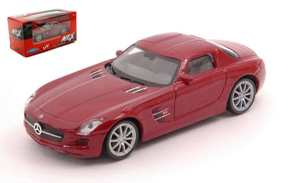 MODELLINO IN SCALA COMPATIBILE CON MERCEDES SLS AMG AMARANT 1:43 WELLY WE39556D