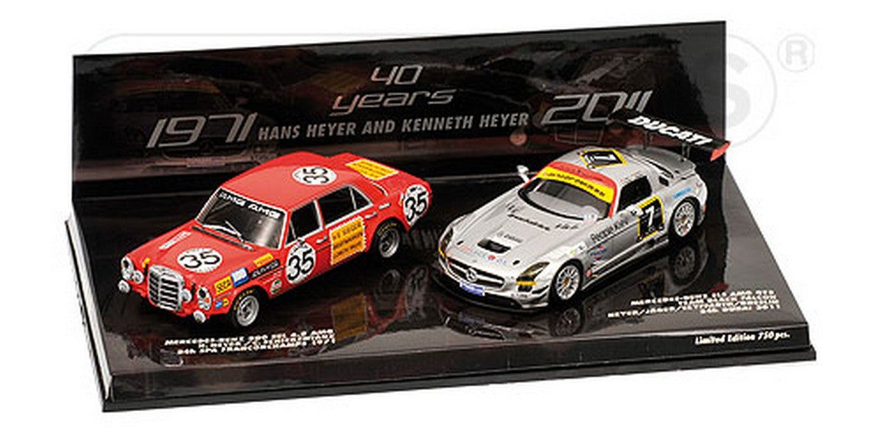 MODELLINO IN SCALA COMPATIBILE CON MERCEDES SLS AMG GT3 24H DUBAI 2011/MERCED.SEL 6.8 AMG 24H SPA 1971 1:43 MINICHAMPS PM4027111