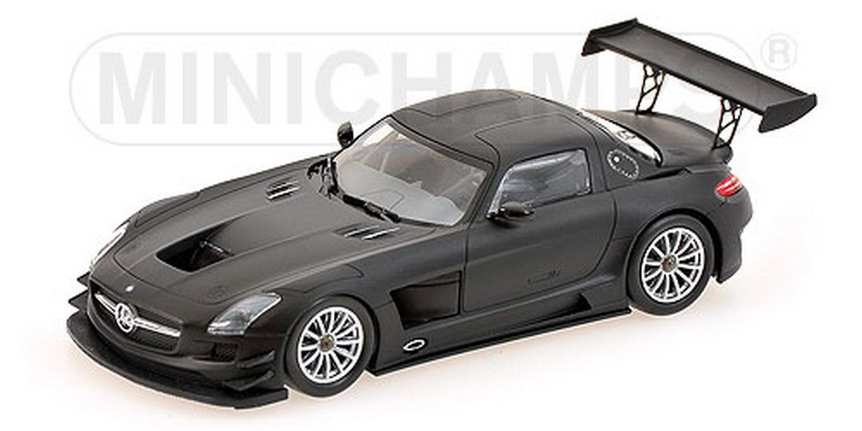 MODELLINO IN SCALA COMPATIBILE CON MERCEDES SLS AMG GT3 STREET 2011 MATT BLACK 1:43 MINICHAMPS PM410113200