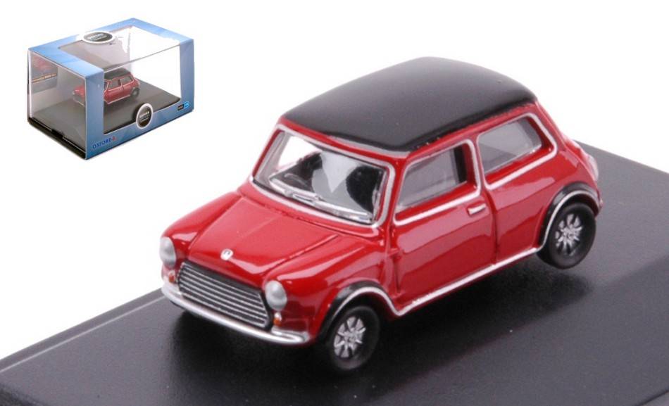 MODELLINO IN SCALA COMPATIBILE CON MINI COOPER MKII RED W/BLACK ROOF 1:76 OXFORD OXF76MCS003