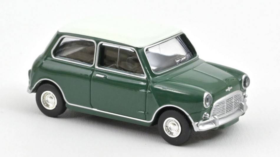 MODELLINO IN SCALA COMPATIBILE CON MINI COOPER S 1964 ALMOND GREEN AND WHITE ROOF 1:54 NOREV NV310523