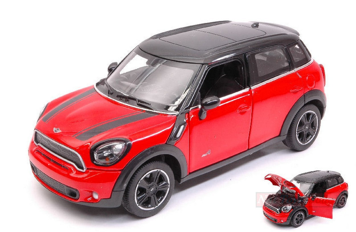 MODELLINO IN SCALA COMPATIBILE CON MINI COOPER S COUNTRY (R60) RED/BLACK 1:24 RASTAR RAT56400R