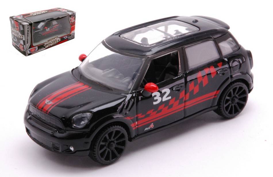 MODELLINO IN SCALA COMPATIBILE CON MINI COOPER S COUNTRYMAN 2017 BLACK/RED 1:43 MOTORMAX MTM4078