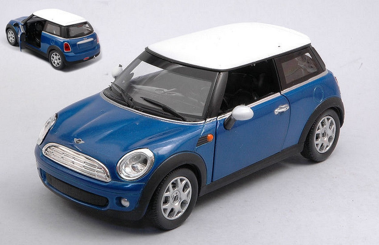 MODELLINO IN SCALA COMPATIBILE CON NEW MINI COOPER 2002 BLUE 1:24 NEW RAY NY71023BL
