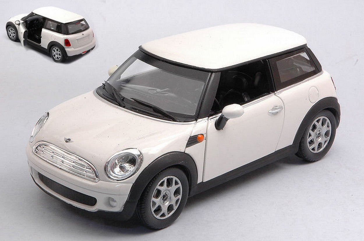 MODELLINO IN SCALA COMPATIBILE CON NEW MINI COOPER 2002 WHITE 1:24 NEW RAY NY71023W