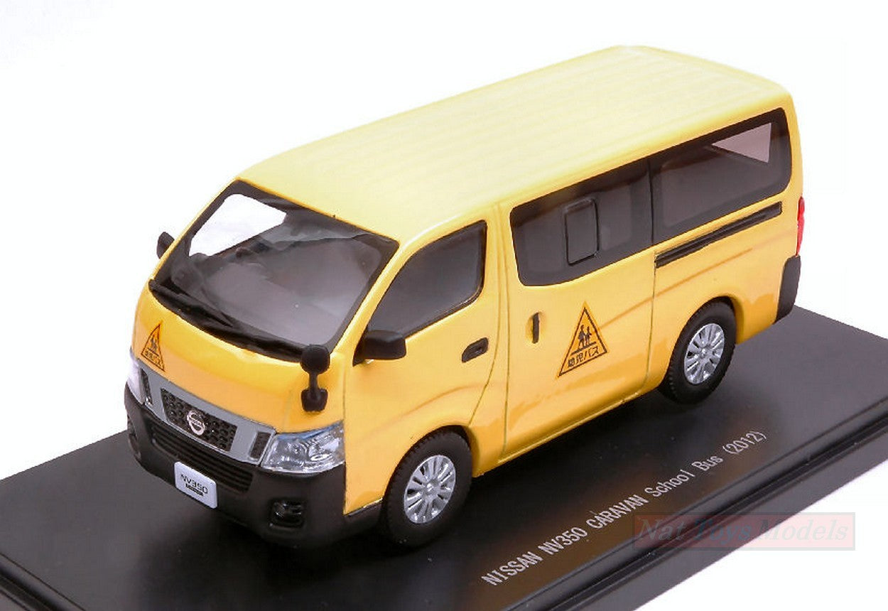 MODELLINO IN SCALA COMPATIBILE CON NISSAN NV350 CARAVAN SCHOOL BUS 2012 YELLOW 1:43 EBBRO EB45597