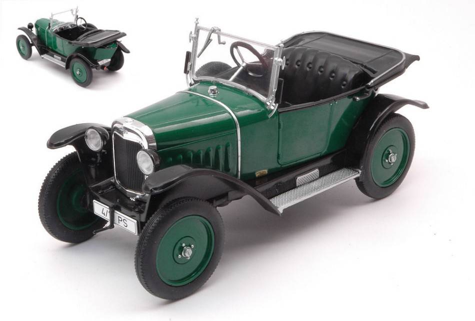 MODELLINO IN SCALA COMPATIBILE CON OPEL 4/12 PS GREEN RHD 1:24 WHITEBOX WB124100