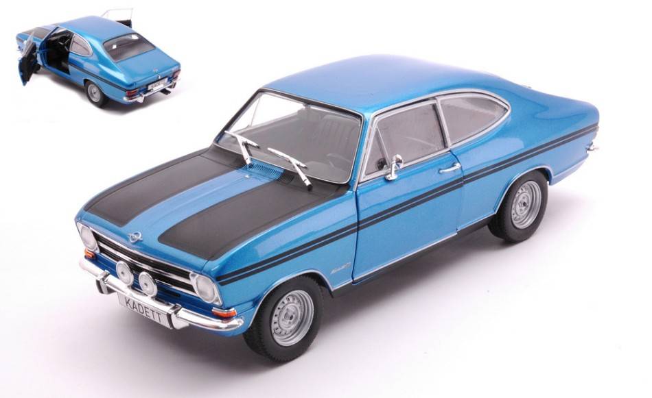 MODELLINO IN SCALA COMPATIBILE CON OPEL KADETT B RALLYE METALLIC BLUE/BLACK 1:24 WHITEBOX WB124106-O