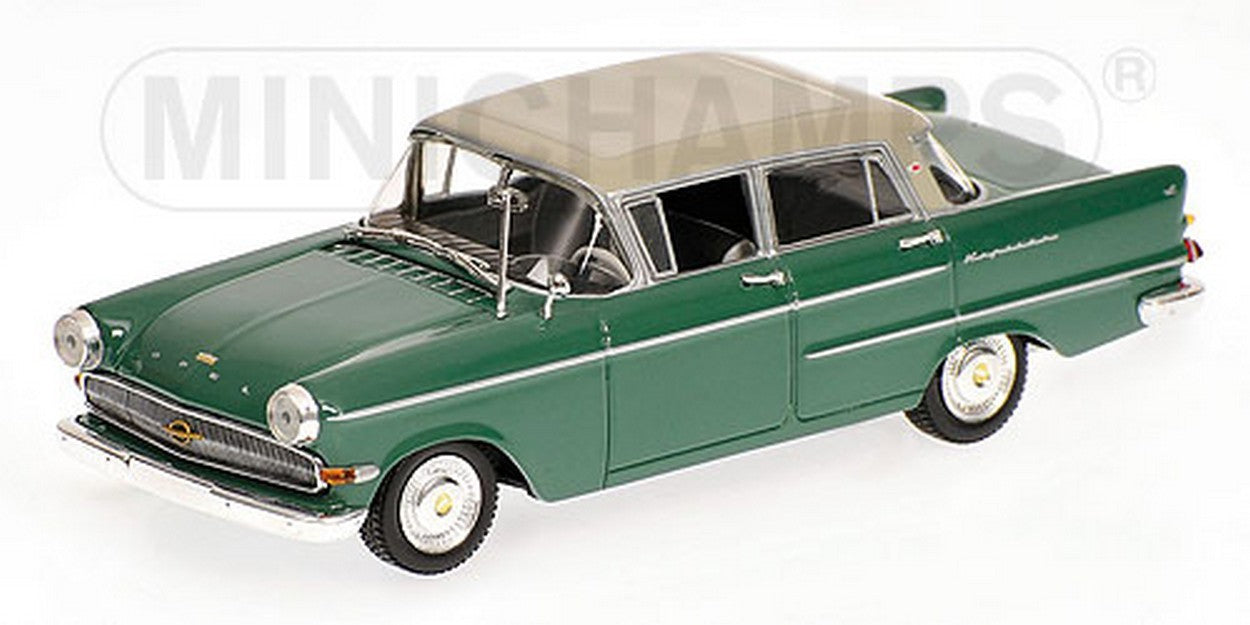 MODELLINO IN SCALA COMPATIBILE CON OPEL KAPITAN 1959 GREEN/GREY 1:43 MINICHAMPS PM430040007