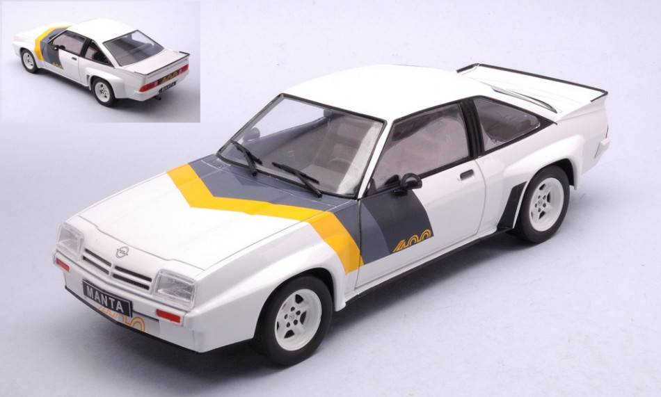 MODELLINO IN SCALA COMPATIBILE CON OPEL MANTA B 400 WHITE DECORATED 1:24 WHITEBOX WB124112