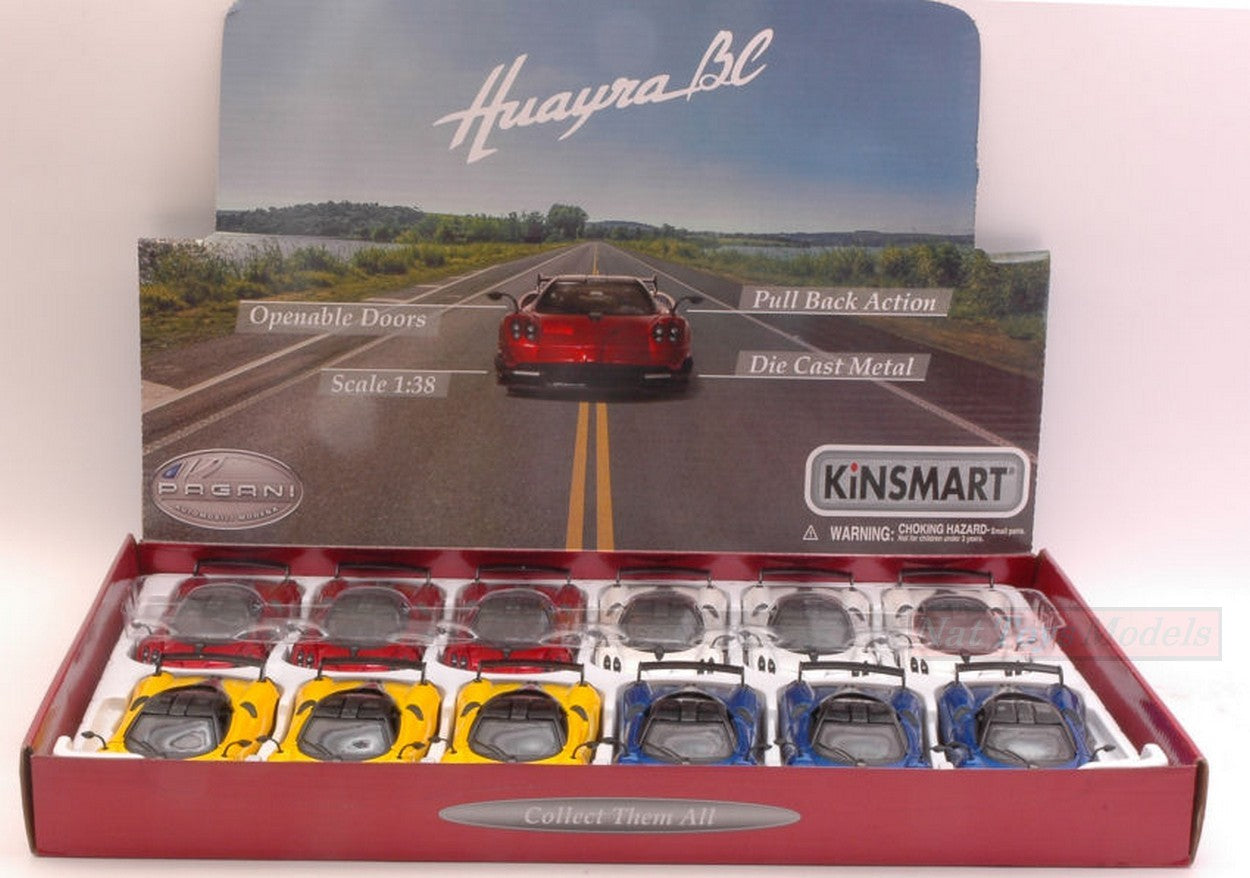 MODELLINO IN SCALA COMPATIBILE CON PAGANI HUAYRA 1:38 cm 12 KINSMART KT5400D