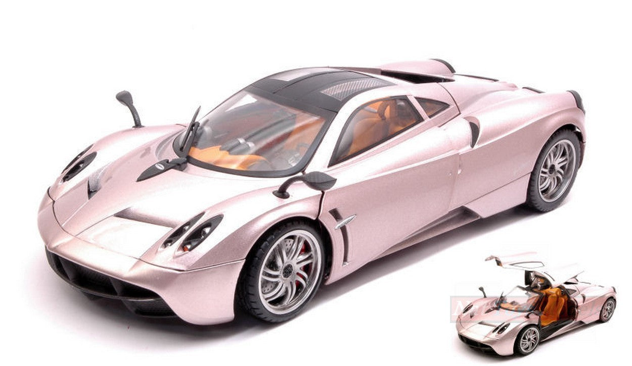 MODELLINO IN SCALA COMPATIBILE CON PAGANI HUAYRA 2013 METALLIC GREY-PINK 1:18 MOTORMAX MTM79160GY