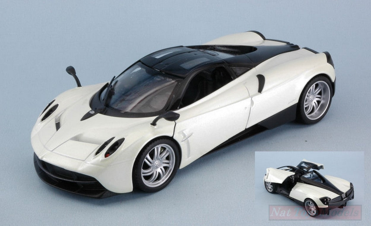MODELLINO IN SCALA COMPATIBILE CON PAGANI HUAYRA 2017 WHITE 1:24-27 WELLY WE24088W