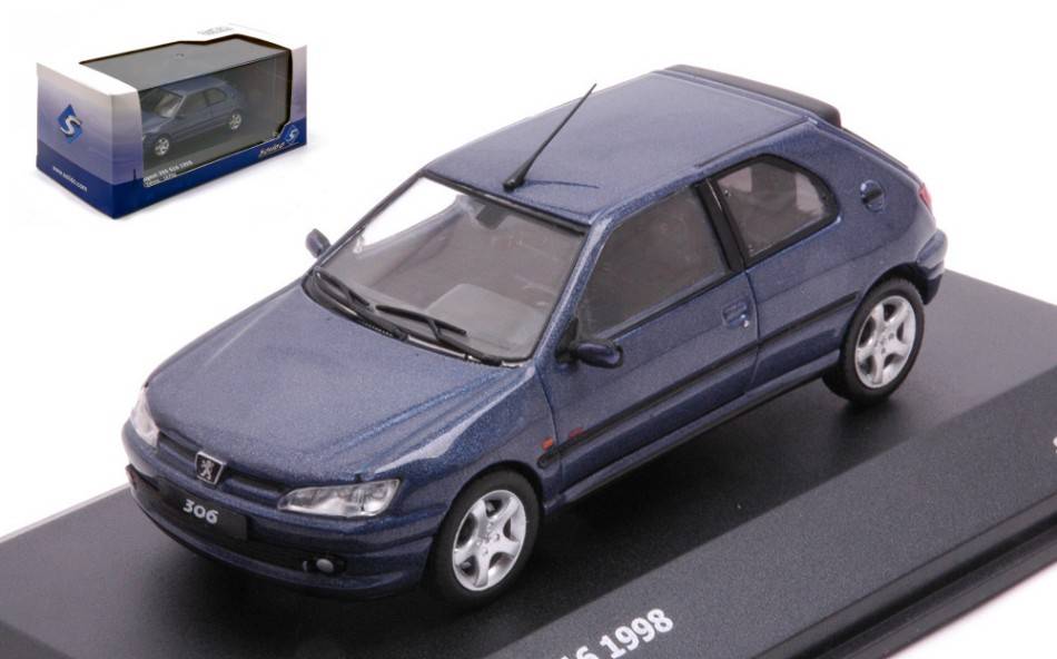MODELLINO IN SCALA COMPATIBILE CON PEUGEOT 306 S16 1994 BLUE METALLIC 1:43 SOLIDO SL4311401