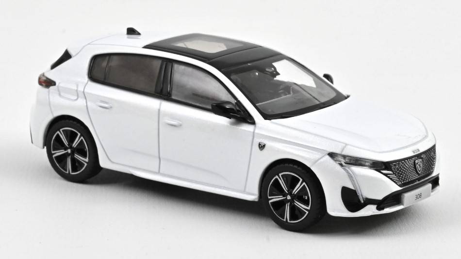 MODELLINO IN SCALA COMPATIBILE CON PEUGEOT 308 GT 2021 PEARL WHITE 1:43 NOREV NV473934