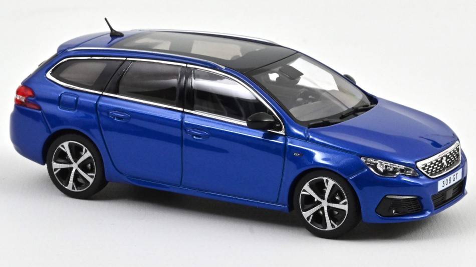 MODELLINO IN SCALA COMPATIBILE CON PEUGEOT 308 SW GT 2020 VERTIGO BLUE 1:43 NOREV NV473940