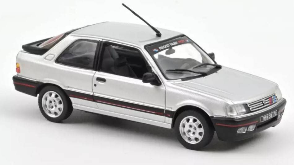 MODELLINO IN SCALA COMPATIBILE CON PEUGEOT 309 GTi 1987 FUTURA GREY WITH PTS DECO 1:43 NOREV NV473910