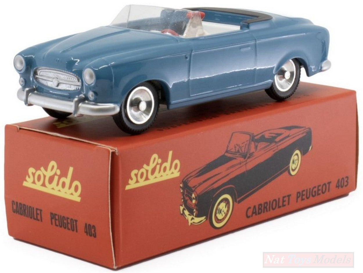 MODELLINO IN SCALA COMPATIBILE CON PEUGEOT 403 CABRIOLET BLEU CLAIR CLUB SOLIDO 1:43 SOLIDO SL1001081