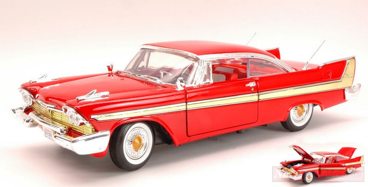 MODELLINO IN SCALA COMPATIBILE CON PLYMOUTH FURY 1958 RED 1:18 MOTORMAX MTM73115R