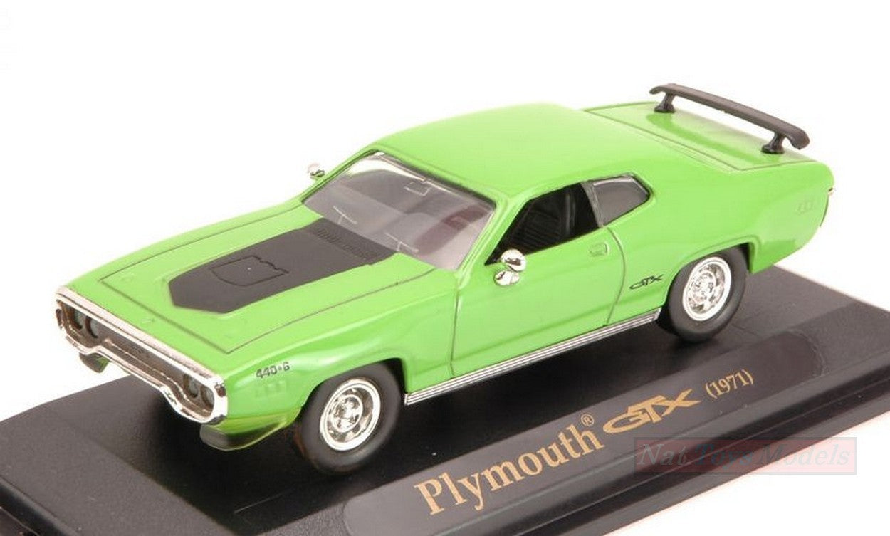 MODELLINO IN SCALA COMPATIBILE CON PLYMOUTH GTX 1971 GREEN 1:43 LUCKY LDC94218GR