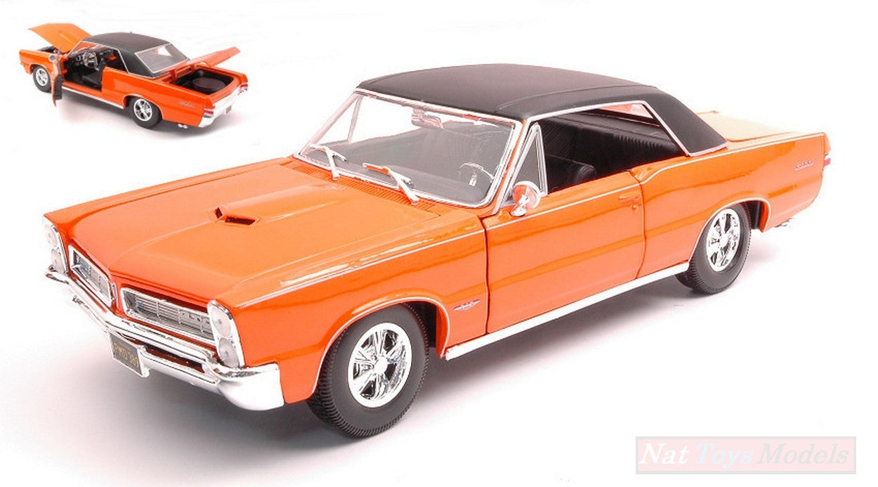 MODELLINO IN SCALA COMPATIBILE CON PONTIAC GTO HURST 1965 ORANGE 1:18 MAISTO MI31885O