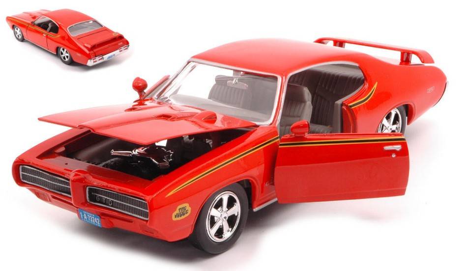 MODELLINO IN SCALA COMPATIBILE CON PONTIAC GTO JUDGE 1969 ORANGE 1:24 MOTORMAX MTM73242O