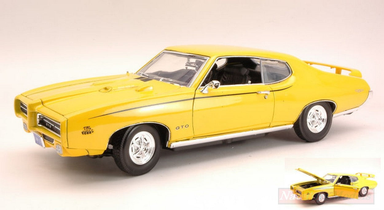 MODELLINO IN SCALA COMPATIBILE CON PONTIAC GTO JUDGE 1969 YELLOW 1:18 MOTORMAX MTM73133Y