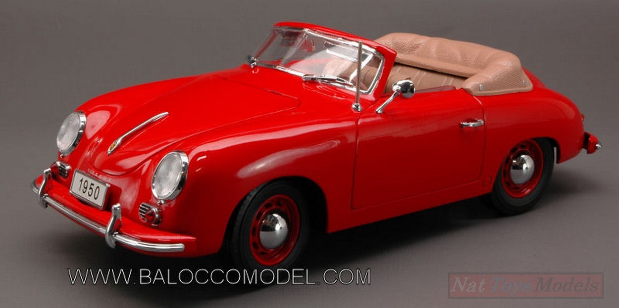 MODELLINO IN SCALA COMPATIBILE CON PORSCHE 356 CABRIO 1950 RED 1:18 SIGNATURE SIGN38201R