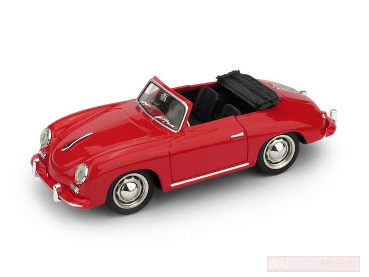 MODELLINO IN SCALA COMPATIBILE CON PORSCHE 356 CABRIOLET APERTA 1952 SPECIAL COLOR ROSSO 1:43 BRUMM BM0117-03