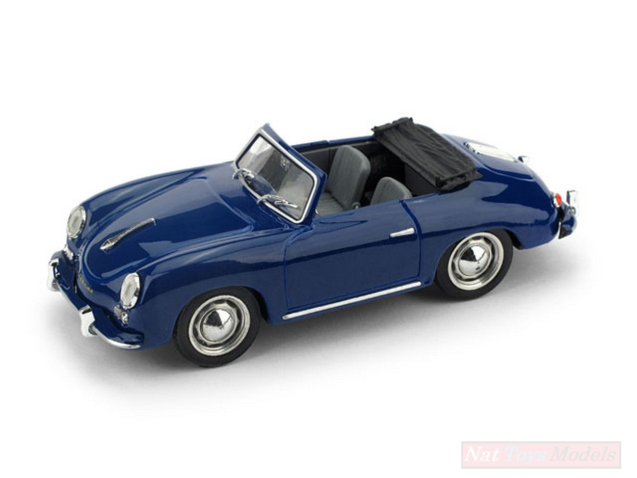 MODELLINO IN SCALA COMPATIBILE CON PORSCHE 356 CABRIOLET APERTA 1952 SPECIAL COLOR ROYAL BLUE 1:43 BRUMM BM0117-05