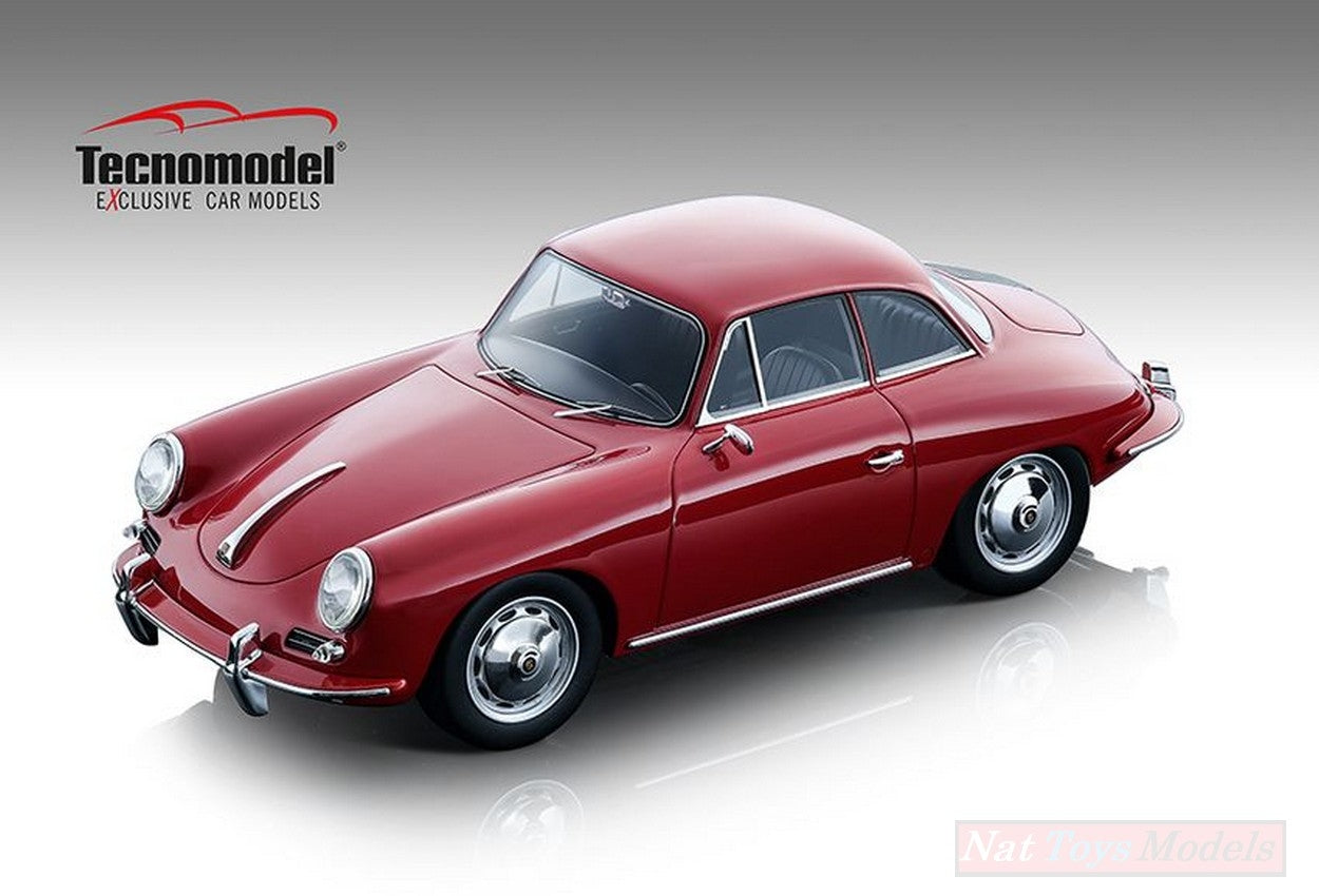 MODELLINO IN SCALA COMPATIBILE CON PORSCHE 356 KARMANN HARDTOP 1961 GLOSS RED 1:18 TECNOMODEL TMD18143B