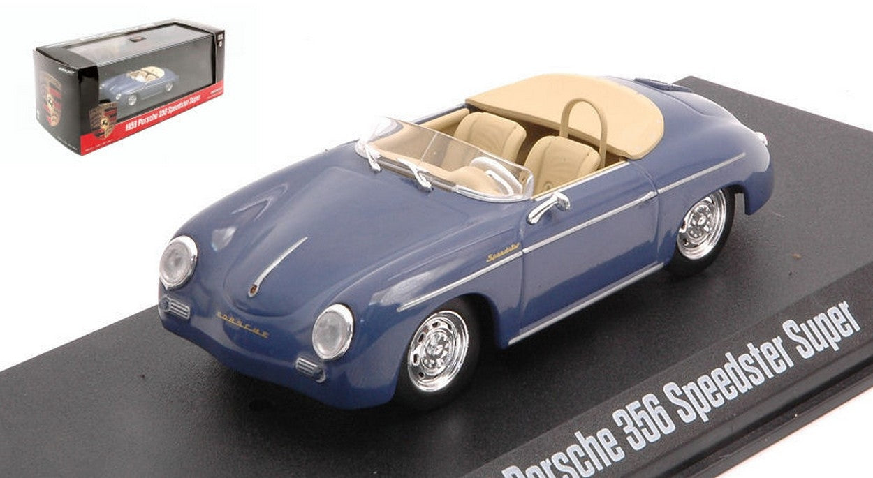 MODELLINO IN SCALA COMPATIBILE CON PORSCHE 356 SPEEDSTER SUPER BLUE 1:43 GREENLIGHT GREEN86598