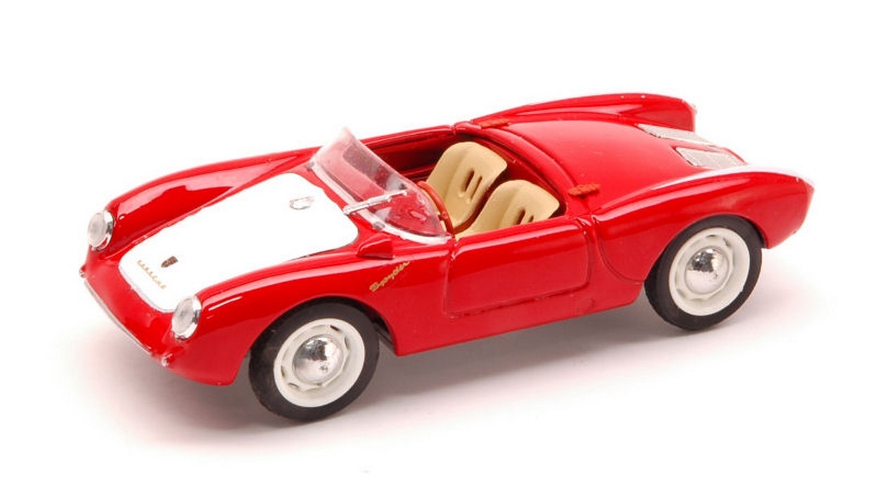 MODELLINO IN SCALA COMPATIBILE CON PORSCHE 550A RS SPYDER BIPOSTO STRADALE 1954 ROSSO/BIANCO 1:43 BRUMM BM0233-01