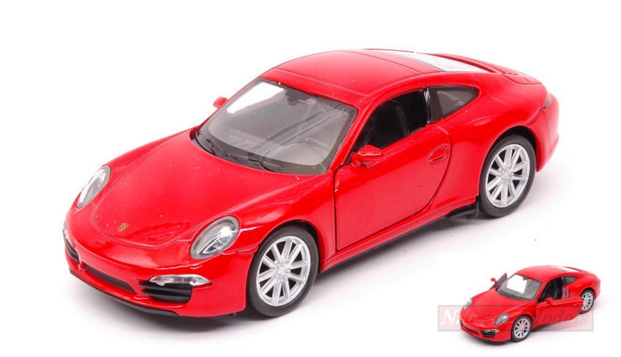 MODELLINO IN SCALA COMPATIBILE CON PORSCHE 911 (991) CARRERA S RED SCALA 1:34-39 cm 11 WELLY WE38513M