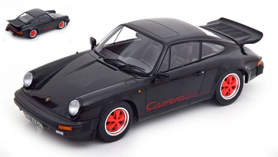 MODELLINO IN SCALA COMPATIBILE CON PORSCHE 911 CARRERA 3.2 CLUBSPORT 1989 BLACK/RED 1:18 KK SCALE KKDC180873