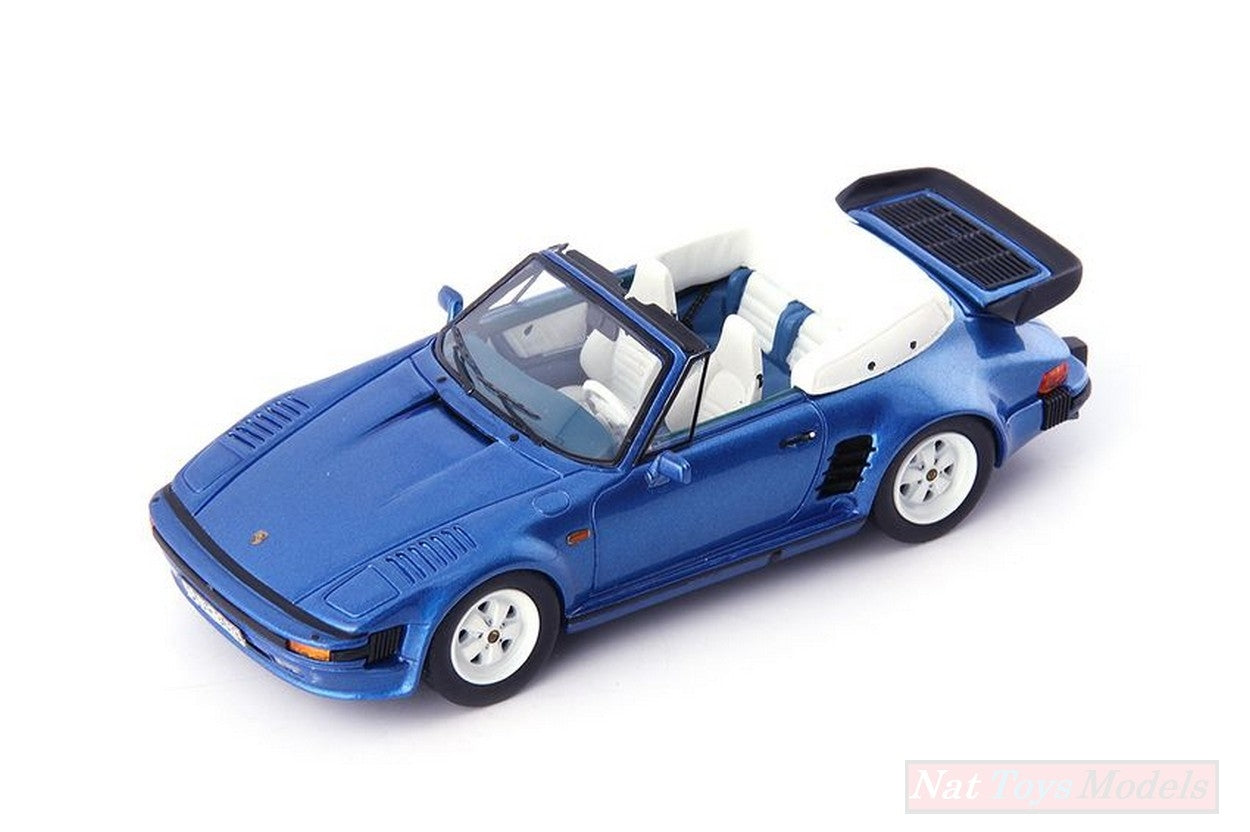 MODELLINO IN SCALA COMPATIBILE CON PORSCHE 911 SE FLATNOSE CONVERTIBLE 1988 BLUE 1:43 AVENUE MODEL AVN60045