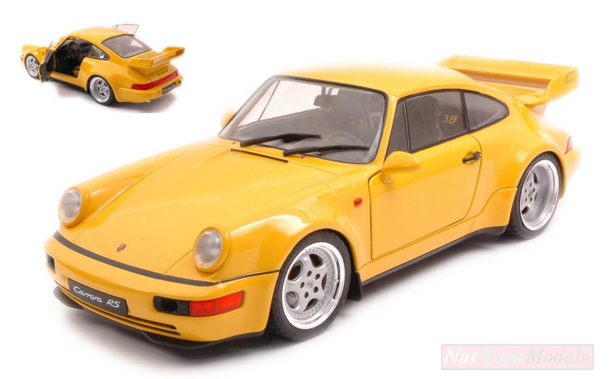MODELLINO IN SCALA COMPATIBILE CON PORSCHE 964 3.8 RS 1990 YELLOW 1:18 SOLIDO SL1803401