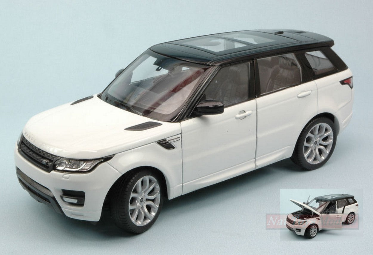 MODELLINO IN SCALA COMPATIBILE CON RANGE ROVER SPORT 2014 WHITE/BLACK 1:24 WELLY WE4059W