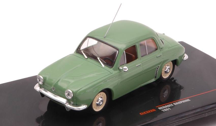 MODELLINO IN SCALA COMPATIBILE CON RENAULT DAUPHINE 1961 GREEN 1:43 IXO MODEL CLC322N