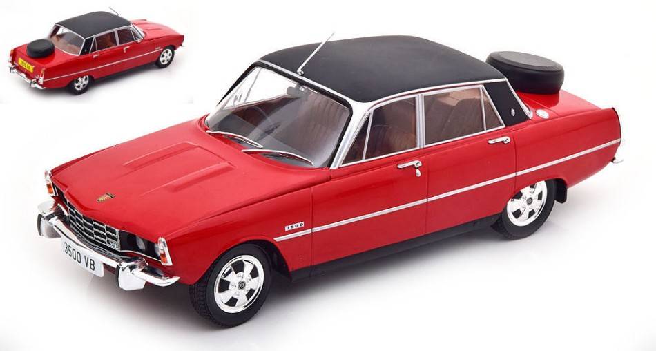 MODELLINO IN SCALA COMPATIBILE CON ROVER 3500 (P6) RED MATT/BLACK 1:18 MODELCARGROUP MCG18288