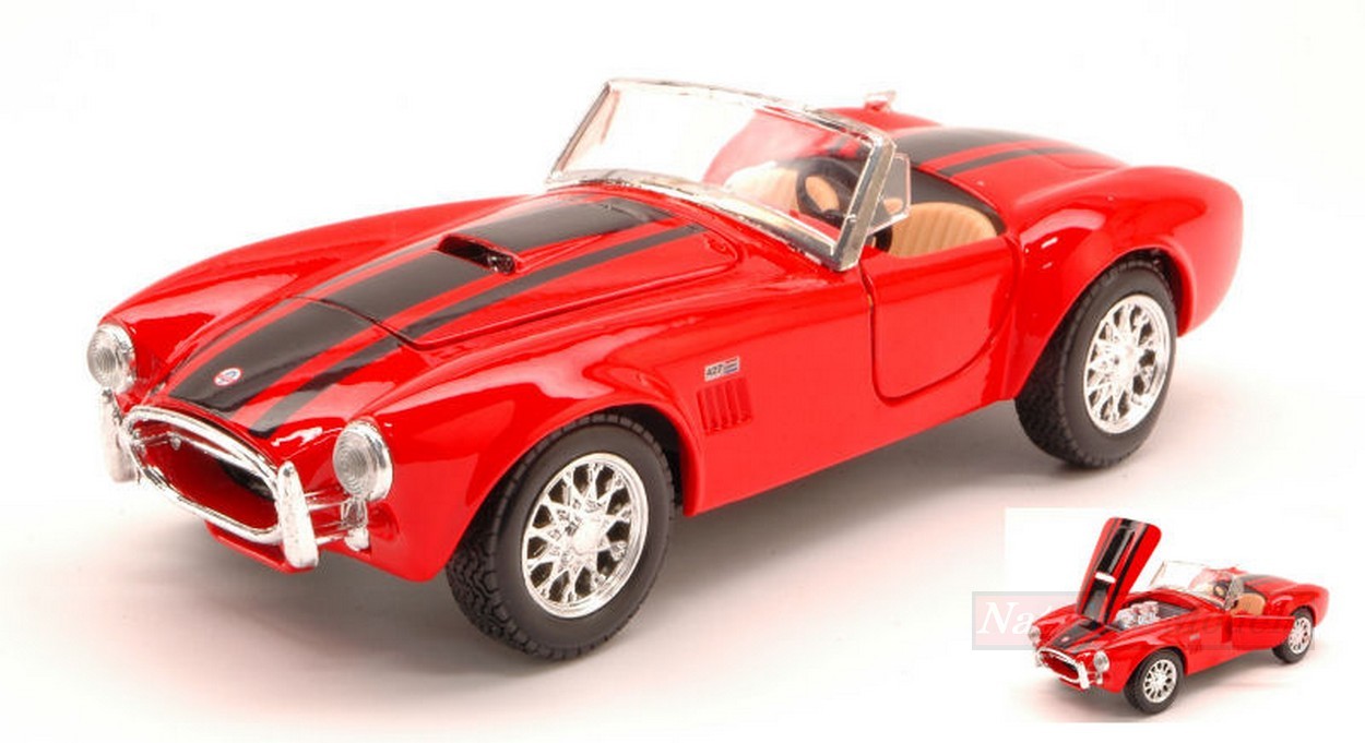 MODELLINO IN SCALA COMPATIBILE CON SHELBY COBRA 427 1965 RED/BLACK 1:24 MAISTO MI31276