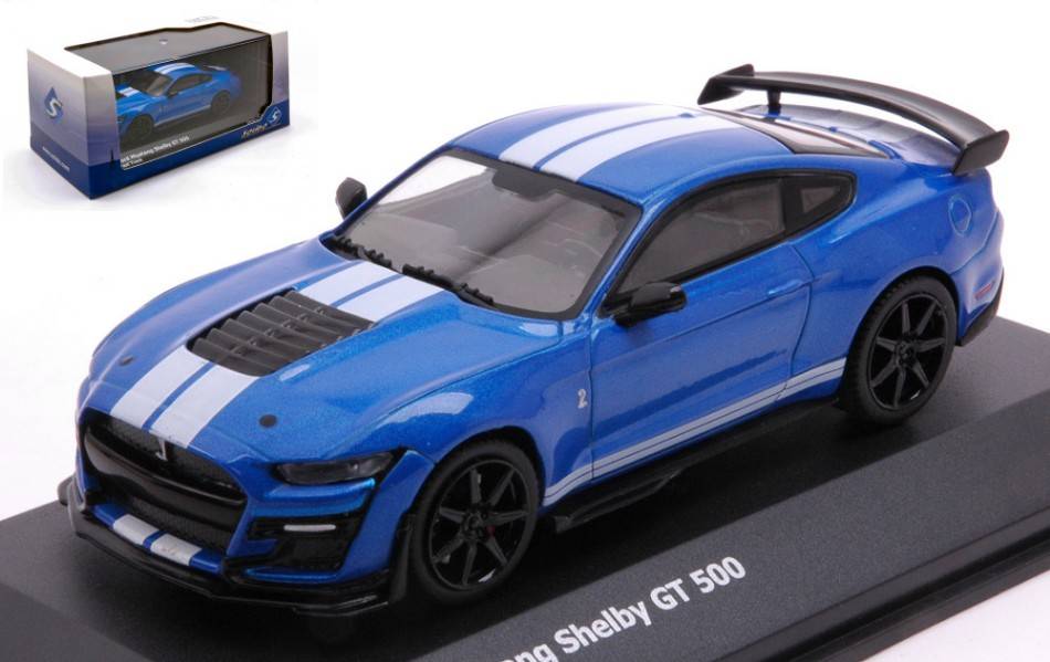 MODELLINO IN SCALA COMPATIBILE CON SHELBY MUSTANG GT 500 2020 BLUE 1:43 SOLIDO SL4311501