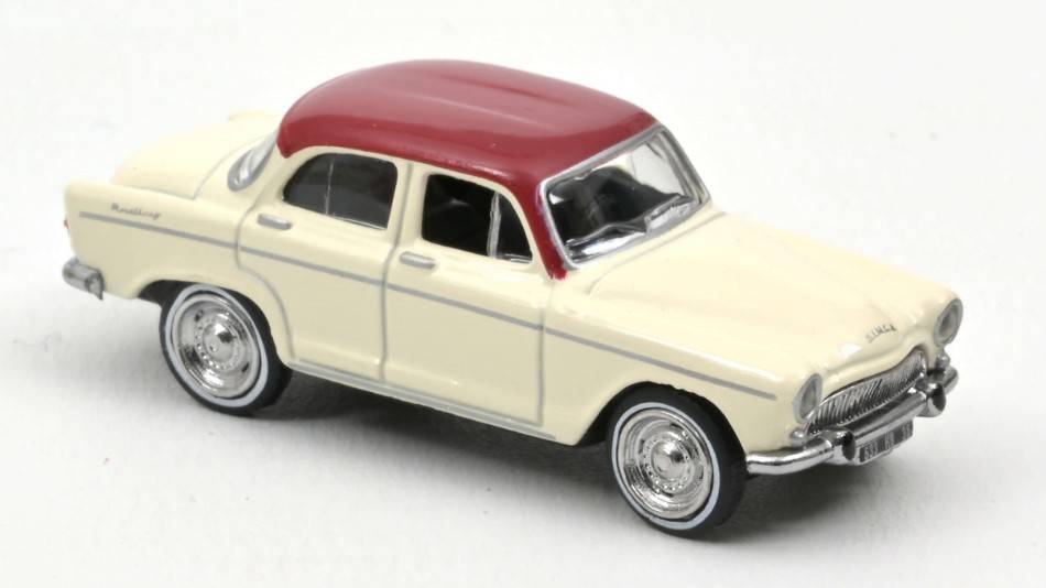 MODELLINO IN SCALA COMPATIBILE CON SIMCA ARONDE MONTLHERY 1962 IVORY AND RED ROOF 1:87 NOREV NV576087