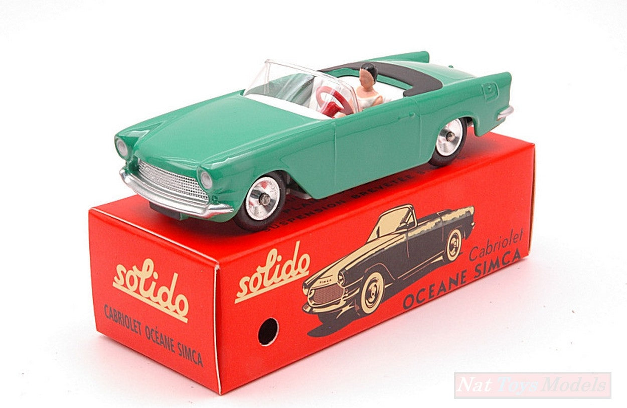 MODELLINO IN SCALA COMPATIBILE CON SIMCA OCEANE CABRIOLET LIGHT GREEN CLUB SOLIDO 1:43 SOLIDO SL1001101