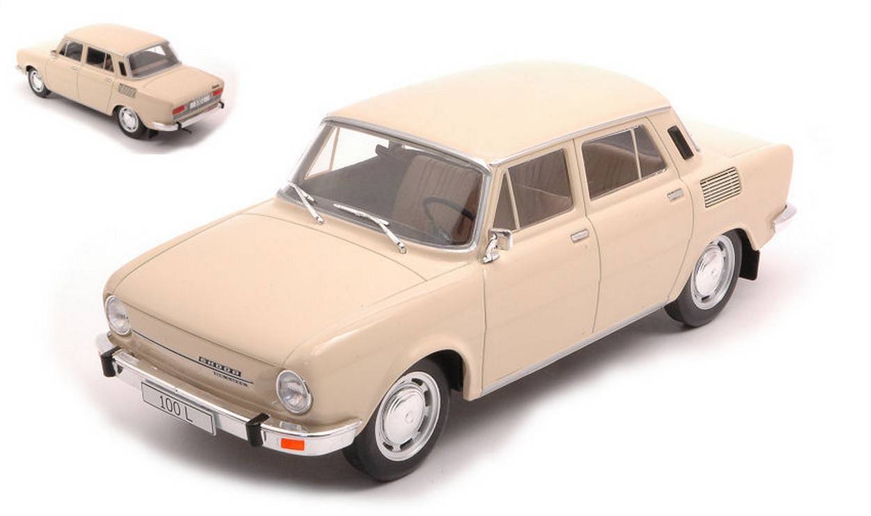 MODELLINO IN SCALA COMPATIBILE CON SKODA 100 L LIGHT BEIGE 1:24 WHITEBOX WB124077