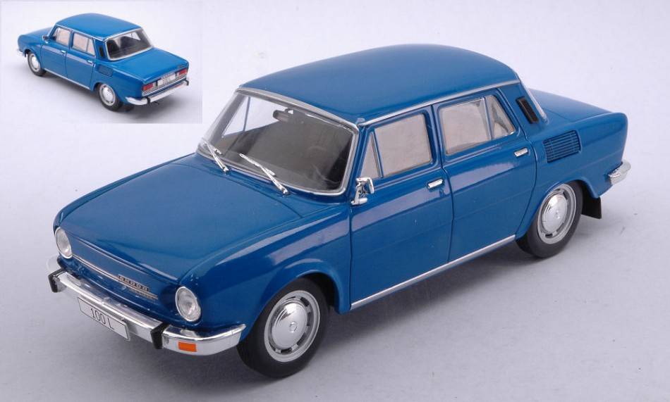 MODELLINO IN SCALA COMPATIBILE CON SKODA 100L BLUE 1:24 WHITEBOX WB124107 MODEL