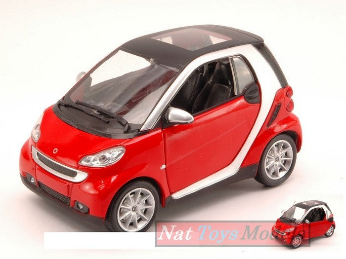 MODELLINO IN SCALA COMPATIBILE CON SMART FORTWO II SERIE 2007 RED 1:24 NEW RAY NY71036R
