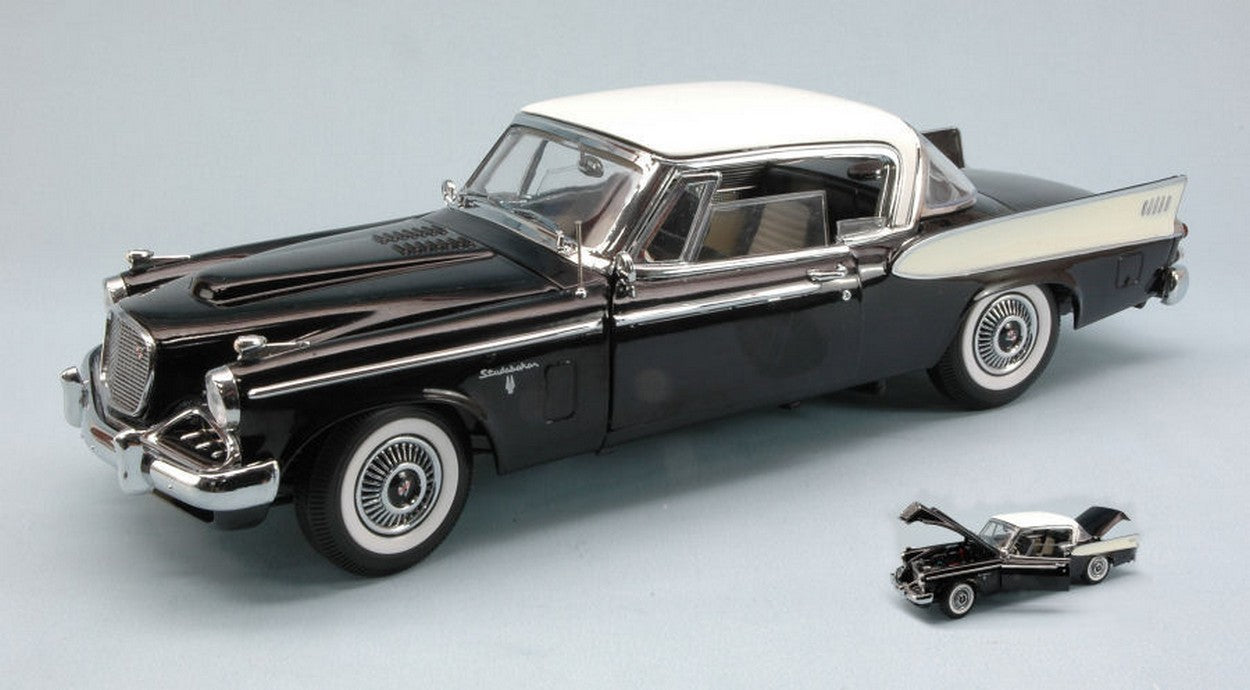 MODELLINO IN SCALA COMPATIBILE CON STUDEBAKER GOLDEN HAWK 1958 BLACK 1:18 YAT MING YM20018BK