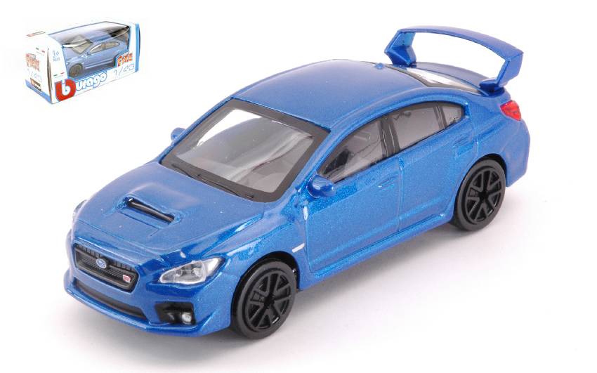 MODELLINO IN SCALA COMPATIBILE CON SUBARU WRX STI 2017 BLUE 1:43 BURAGO BU30393B